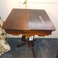 VINTAGE CARVED TABLE 35"W X35"L X 30"T