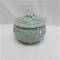 Chinese Porcelain Celadon Lidded Pot