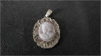 VINTAGE CAMEO PENDANT 1.125" X 1.375"