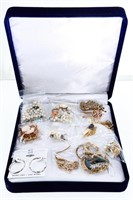 Lot Mixed Vintage & Estate Jewellery - Blue Case