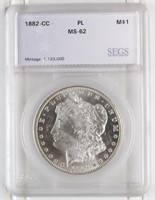 1882-CC Morgan Silver Dollar SEGS MS 62