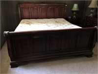 King Cherry Sliegh Bed (Beddding Sells Next)