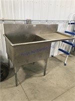 Stainless steel sink unit, has cracks, 57.5Wx24"D