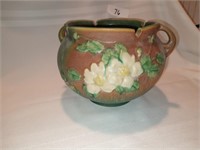 Roseville White Rose Jardiniere Pottery