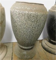 Granite headstone flower vase urn, 12" tall