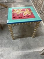 Hand Painted Side Table “ Dancin With the Sea
