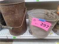 Metal Buckets And Fuel Can Lot Of Four_(4)