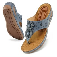 Ecetana Summer Casual Wedge Sandals Flip Flops for