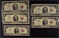 5 - 1963 $2 Red Seal United States Notes