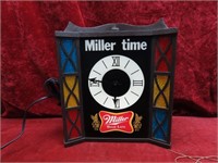 Lighted Miller Time beer sign clock.