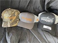 3 NEW  Columbia caps/hats