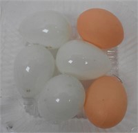 (6) vintage hand blown chicken eggs