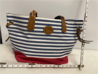 Blue White Stamped Donney & Bourke Handbag