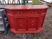 Painted Red Credenza
