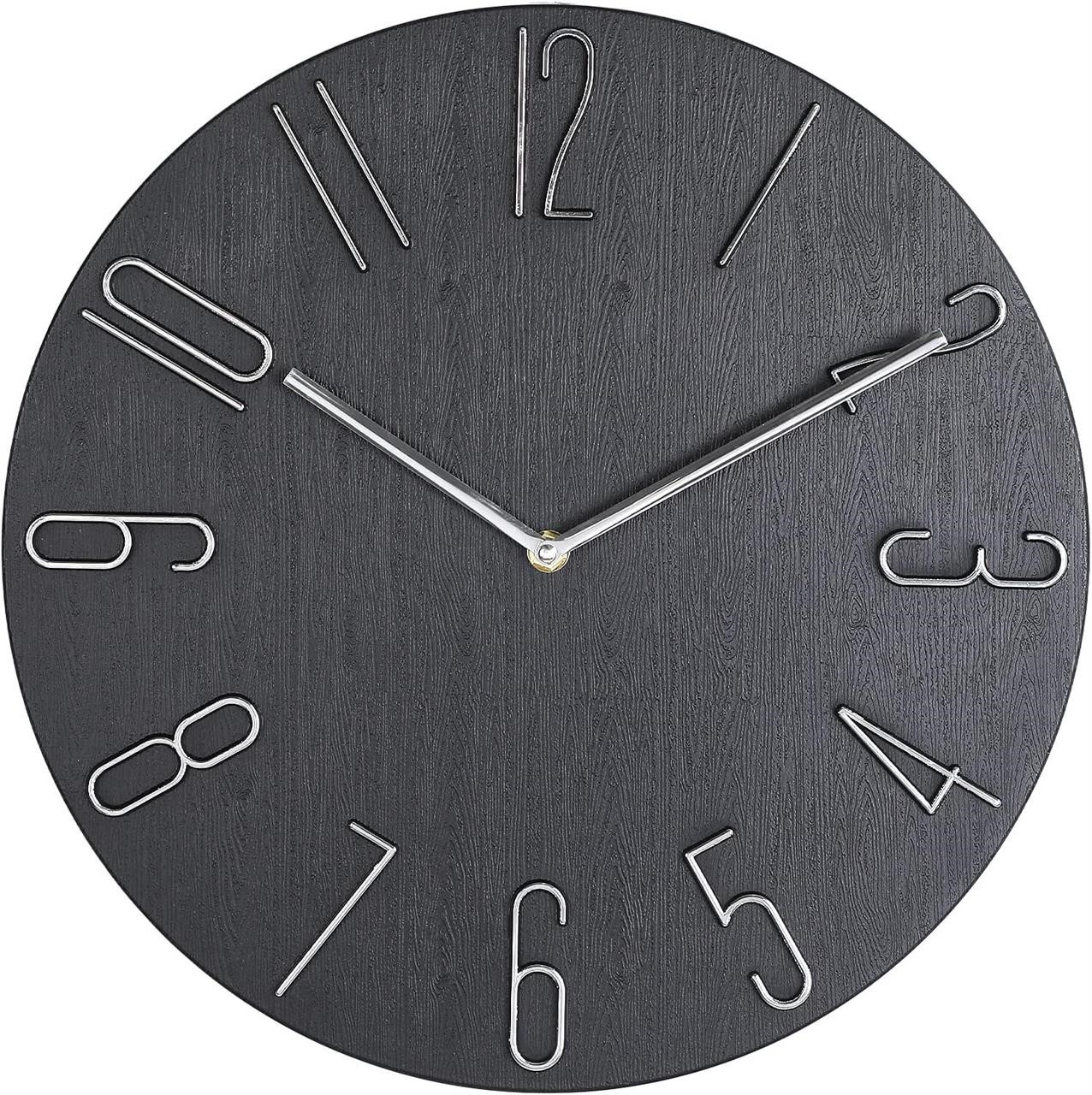 14 inch Modern Wall Clock Minimalist Block Silent