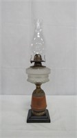 Antique White Flame Light Company Oil Lamp