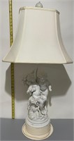 Cherub Lamp with Lamp Shade - White