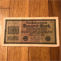 1922 Germany 1000 Mark Banknote - Reichsbanknote