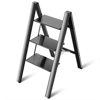 3 Step Ladder Aluminum Lightweight Folding Step