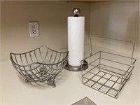 2 Wire Baskets & a Paper Towel Holder