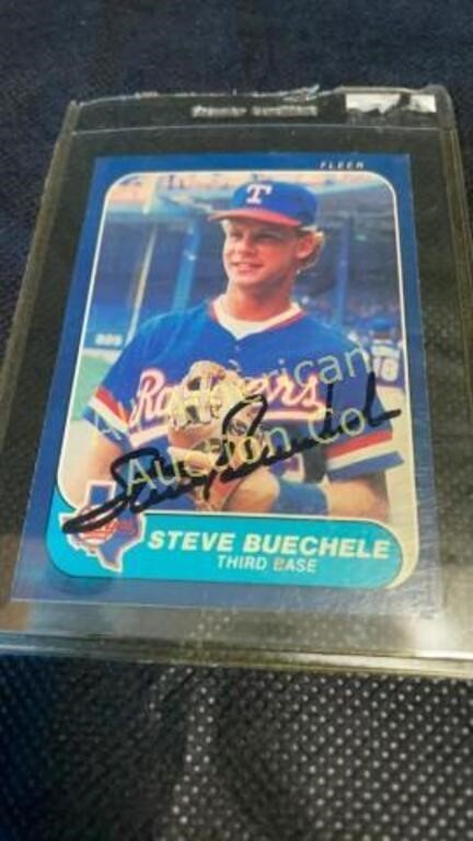 Signed 1986 Steve Buechele Fleer card