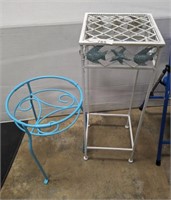 2 PC PAINTED PLANT STANDS