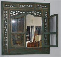 Decorative Wood Frame Mirror w / Shutters