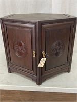 Asian Carved End Cabinet - Minor Wear