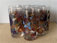 10pc Fruit Motif Drinking Glasses