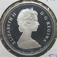 1984 Canada proof silver dollar.