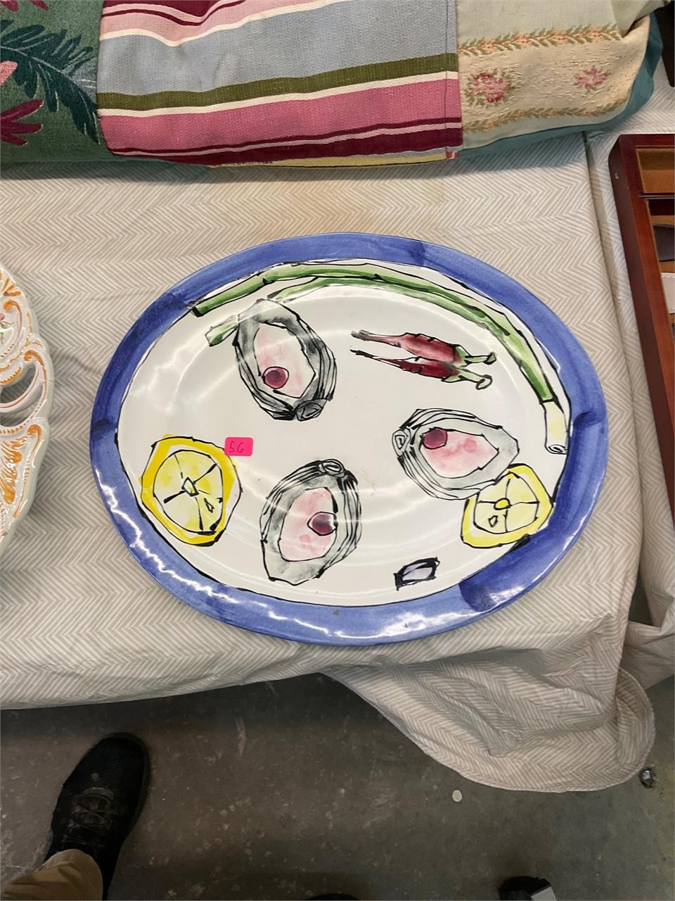 Decorative SIGNED Oyster Serving Plate