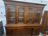 Vintage Mahogany Hutch Curio China Cabinet