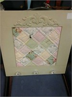 Green frame shabby chic cork board