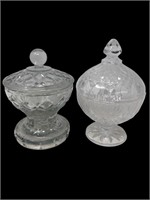 Small EAPG liddid glass compote candy dishes