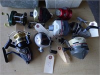 Tackle box; Lures and (7) Assorted Reels