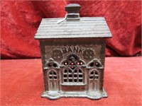 Antique cast iron Building bank.