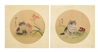 2 Chinese Paintings of Cats