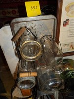 Jars with holders,pictures,pitcher