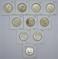 10 40% SILVER HALF DOLLARS