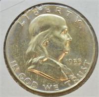 1953 D FRANKLIN HALF DOLLAR CHOICE BU FBL