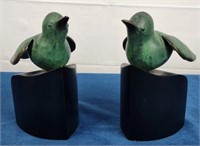 Metal Bird Figurine on Wood Pedestal [x2]