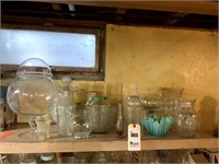 Assorted Glassware Including Vases, Pedestal Bowl