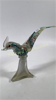 Murano style rooster art glass sculpture