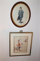 Framed Chinese hand sewn silk embroidery made in