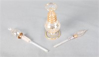Vintage Clear Gold Glass Egyptian Perfume Bottle