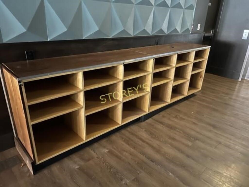 Dbl Wood Storage / Cubby Station ~10' x 20 x 3'