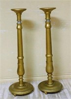 Gilt Painted Turned Wooden Pedestals.