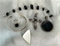 Sterling SIlver Lot, Bracelet,ring,pendants, pin