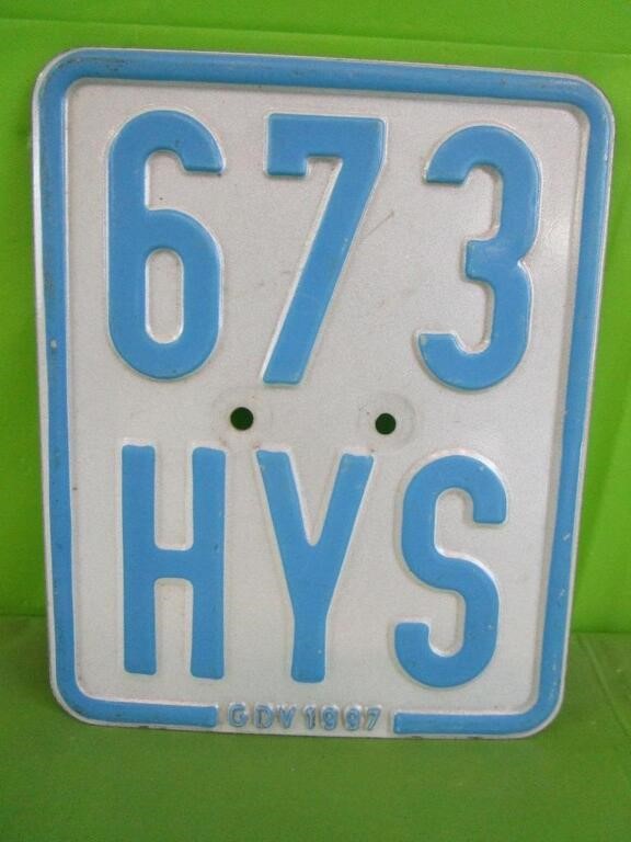 1997 GDV Vespa / Moped License Plate