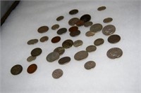 37 mixed coins incl. Washingto Quarters, mercury